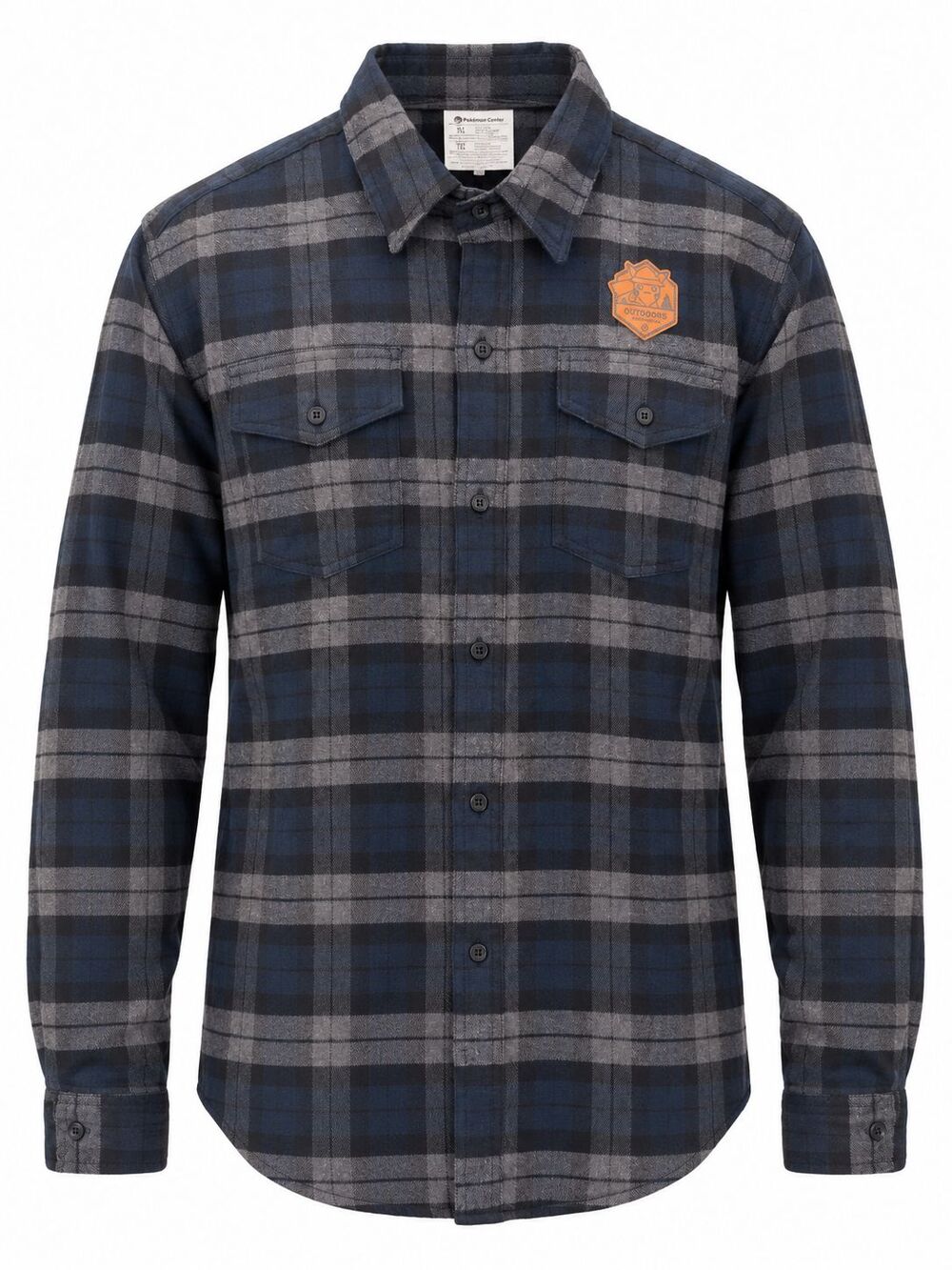 Pokemon Center Outdoors Pikachu Flannel Shirt Mens XL Blue Gray Hiking Camp GUC - Picture 1 of 12